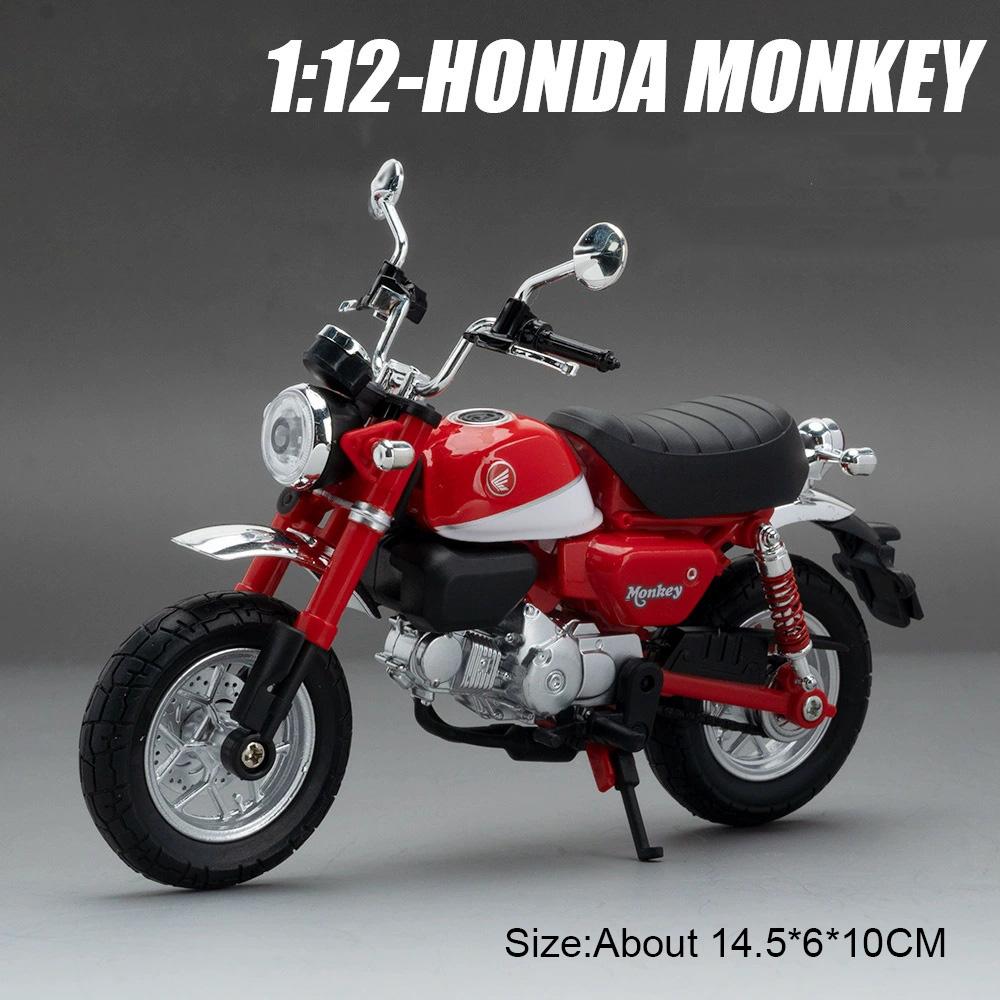 1:12 Модель мотоцикла Honda Monkey Cbr1000 Литая из сплава Игрушечный автомобиль Рулевое управление передним колесом Функция амортизации Транспортное средство Подарок для ребенка