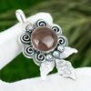 Friendship Day Sale Round Natural Strawberry Quartz Pendant 925 Sterling Silver