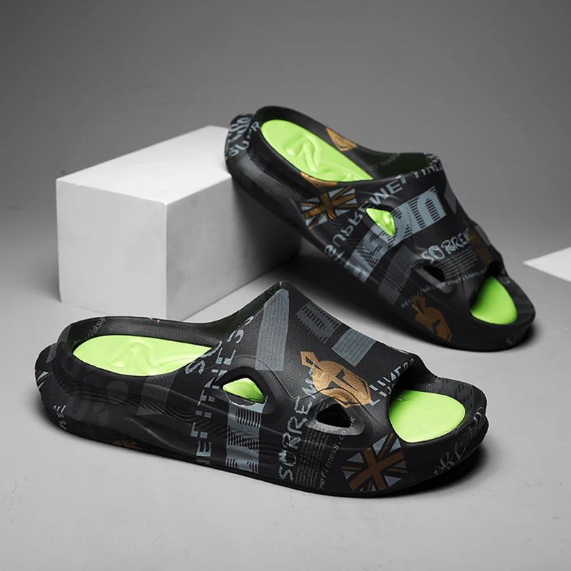 Летние высококачественные тапочки мужские противоскользящие модные мужские пляжные туфли на толстой подошве износостойкие садовые туфли новые мужские туфли46