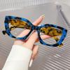 Retro And Cute Cat-Eye Transparent Printed Fashionable And Comfortable Spring Hinge Anti-Blue Light Reading Glasses