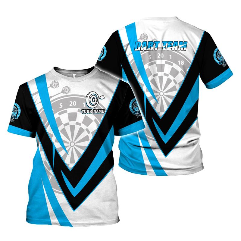 Персонализированная 3D-печатная футболка с изображением дартсмена, футболка для фанатов дартса, летние свободные топы с коротким рукавом, одежда
