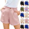 Шорты для девочек на резинке - Однотонные с широкими штанинами и карманами