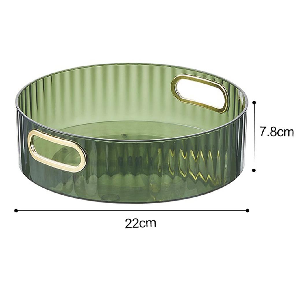 Transparent 360° Rotating Storage Tray Round Fruit Plate Desktop Small Items Jewelry Display Plate Turntable Organizer