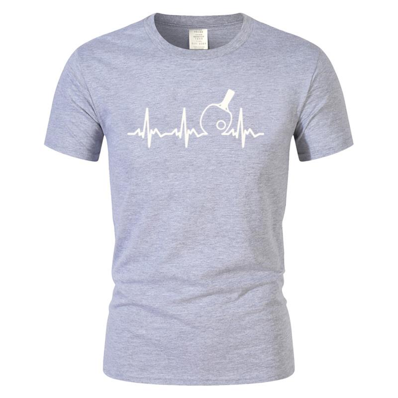 Summer Fashion Table Tennis Heartbeat T Shirt Unisexs Cotton Ping Pong Tops Designer Short Sleeve Casual Basic Tshirt Camisetas