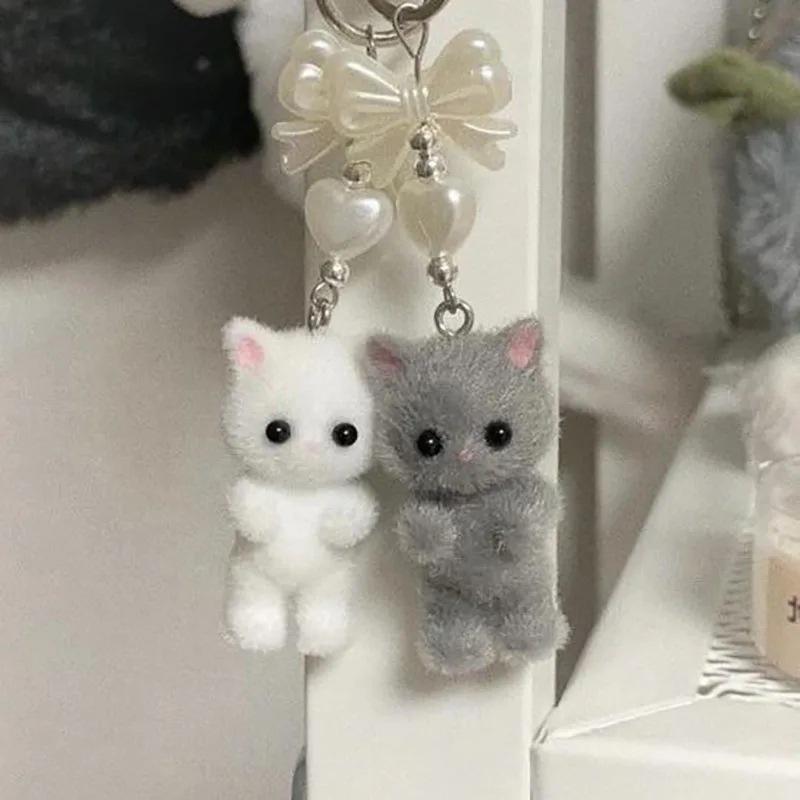 Милый брелок для ключей с изображением кошачьей лапки, милый бант, подвеска для телефона, чехол для наушников, ремешок, сумка-шнурок, декор