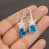 Swiss Blue Topaz Earring Gemstone Earring, 925 Solid Sterling Silver Earrings Jewelry Handmade Earrings, Silver Jewelry For Gift