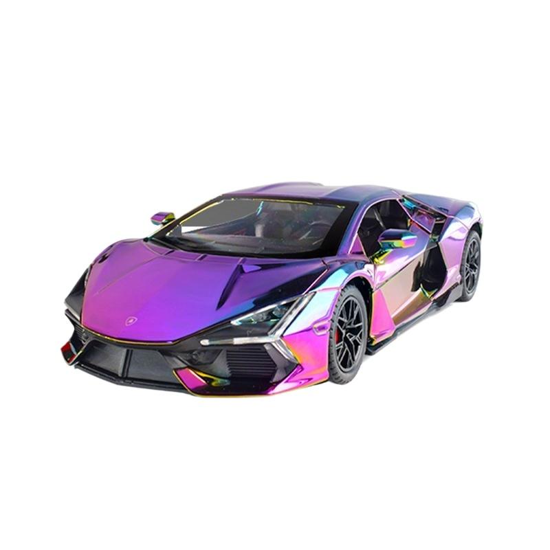 1/24 Lamborghini Revuelto Electroplate Alloy Car Diecasts & Toy Vehicles Metal Toy Model Sound and Light Collection Kids Toy