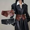 Wide Cummerbunds PU Leather Waistband Strap Fashion Waist Cover  For Skirts Dress Top Sweater Coat