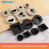 Invisible Embedded  Furniture Pulls Concealed Sliding Door Cabinet Handles Drawer Hide Handle Stainless Steel