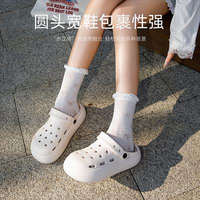 Женские летние модные универсальные шлепанцы с толстой подошвой и нескользящей подошвой, с открытым носком и возможностью носить двумя способами