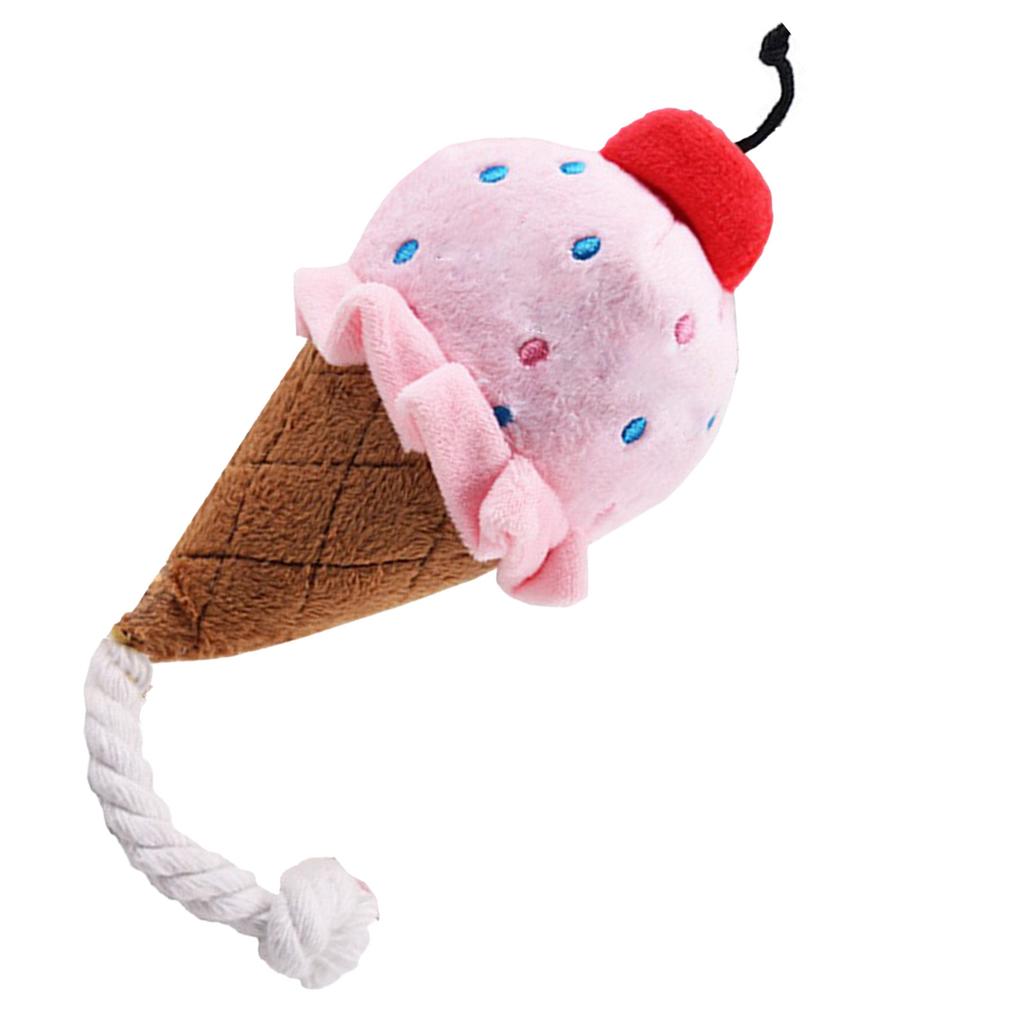 Игрушка для жевания мороженого для домашних животных, мягкая плюшевая игрушка для кусаний, снижающая тревожность, интерактивная игрушка для прорезывания зубов у собак