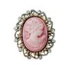 Fashion Cameo Brooch Beauty Head Corsage, Alloy Rhinestone Corsage Clothing, Pin Accessories Women