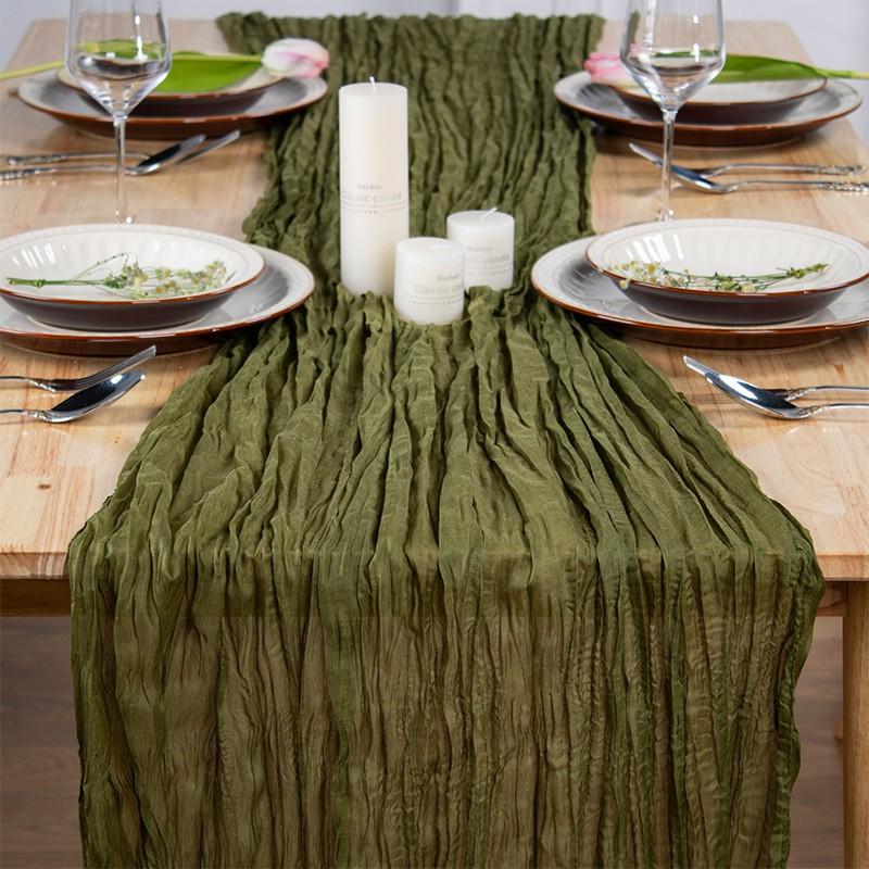 Sheer Voile Table Runner Wedding Party Decor Semi-Transparent Effect Dining Decoration In Multiple Colors