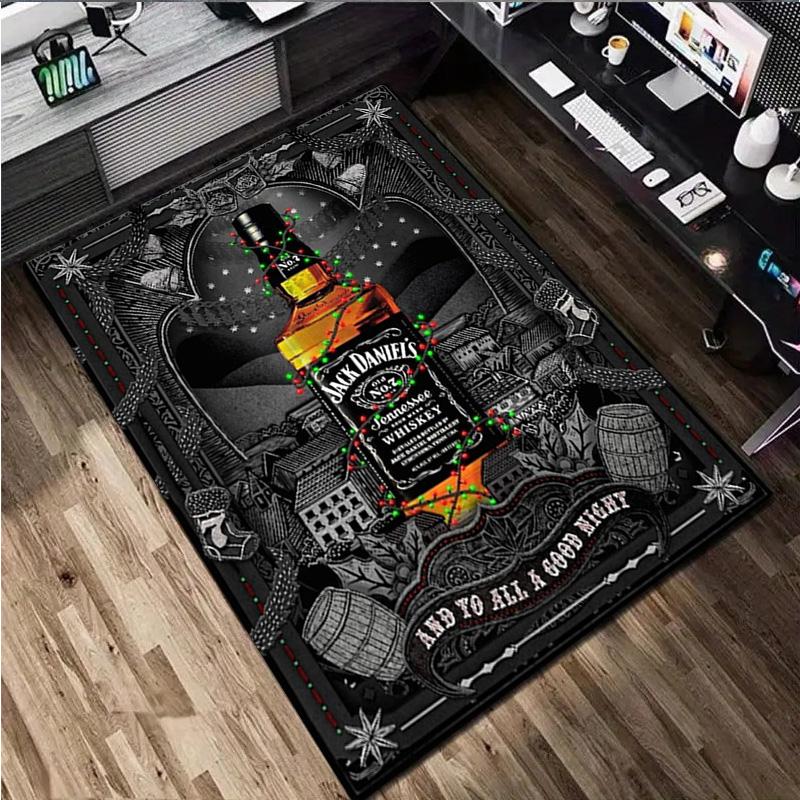 Jack Daniel's Whiskey carpet Office Decorative Carpet For Living Room Bedroom Door Mat Floor Rug Computer Chair Area Rug