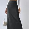 High-waisted Side Slim-cut Knit Skirt