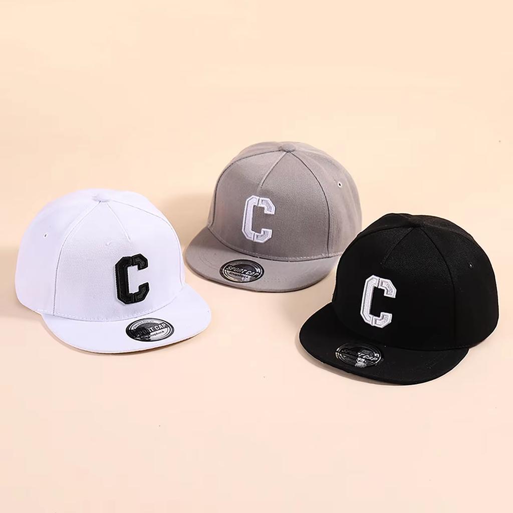 Детская кепка-snapback с вышивкой буквы, плоский козырек, бейсболка для детей, мальчиков, девочек, однотонная, летние солнцезащитные шляпы