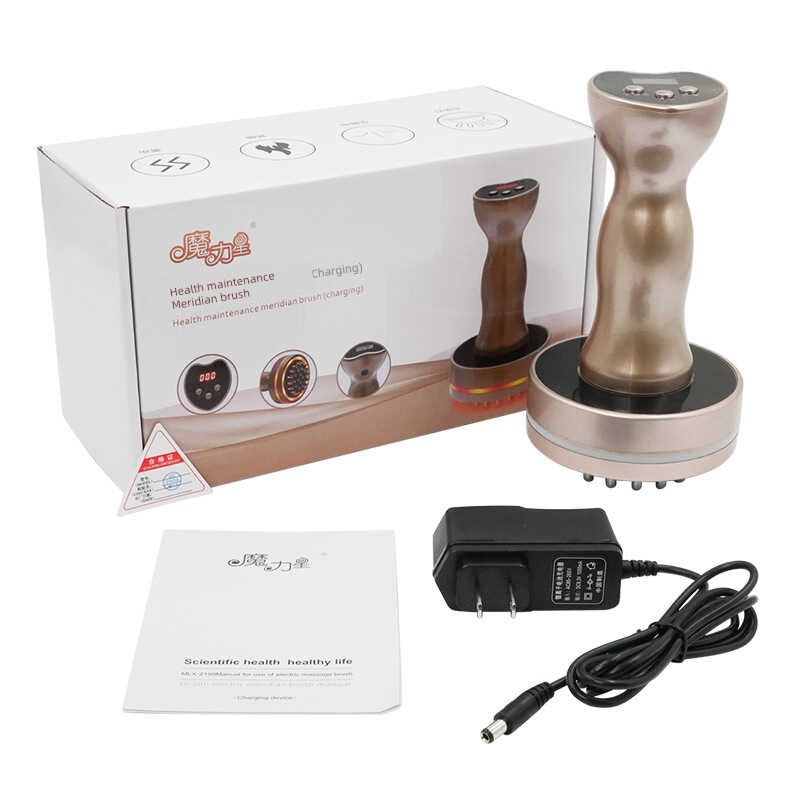 Electric Meridian Dredging Massage Brush Five Elements Meridian Brush For Home Gua Sha Scraping Massager Back Leg Massage Vibration Heating