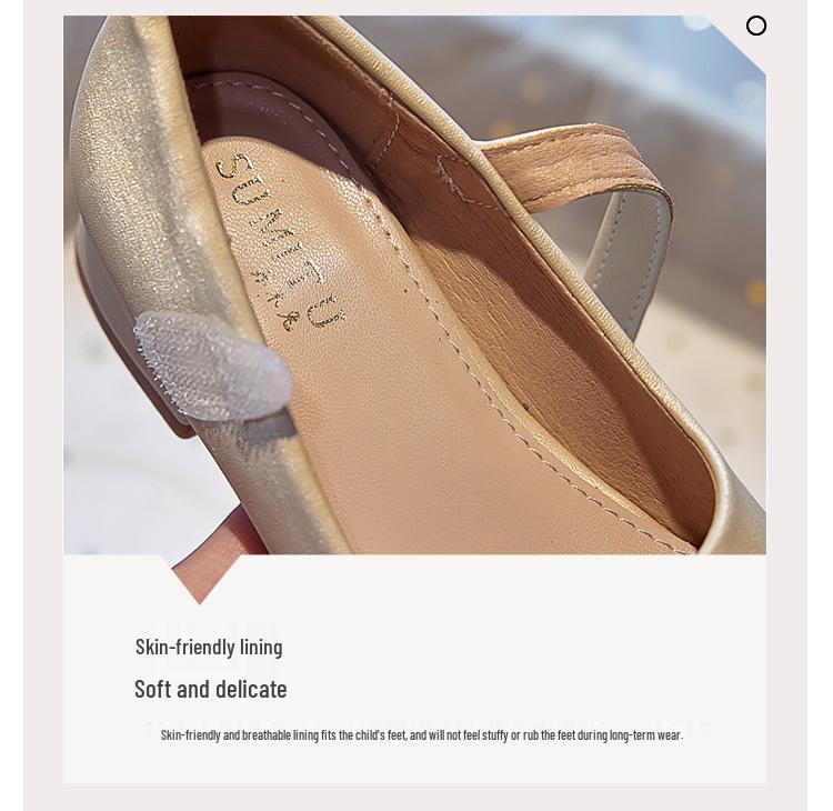 Детские туфли на высоком каблуке принцессы: Кожаная обувь Весна/Осень 2025