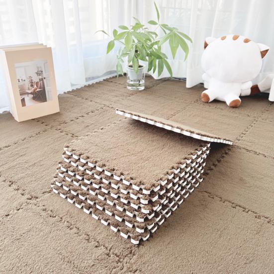 Плюшевый ковер-пазл, блокирующийся напольный коврик, самодельная нескользящая ковровая плитка, детский игровой коврик для гостиных, спален, игровых комнат, детских комнат