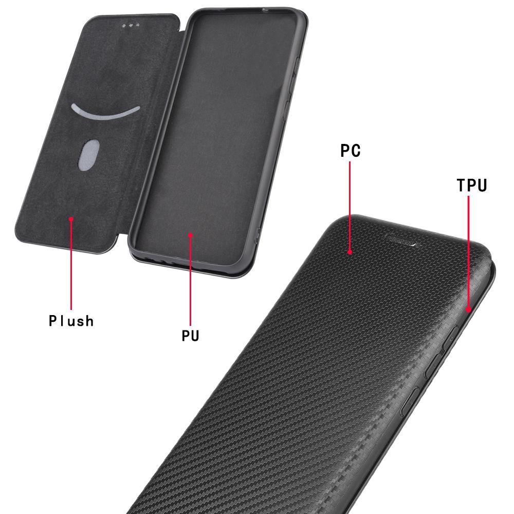 Магнитный чехол-книжка из углеродного волокна для IPhone 15 14 13 12 Pro Max Mini 11 SE XS XR X Max 6 6S 7 8 Plus с держателем для карт