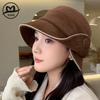 Hat women's year autumn and winter new niche bucket hat split brim design sense shows washbasin hat commuting versatile