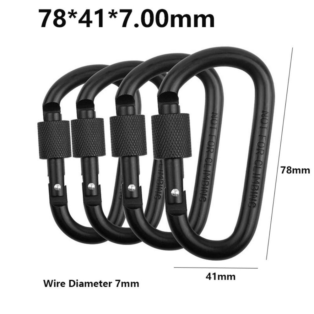 1/2/5pcs with Lock Hammock Hook Aluminum Alloy Shopping Bag Clip Hook New D-Ring Carabiners