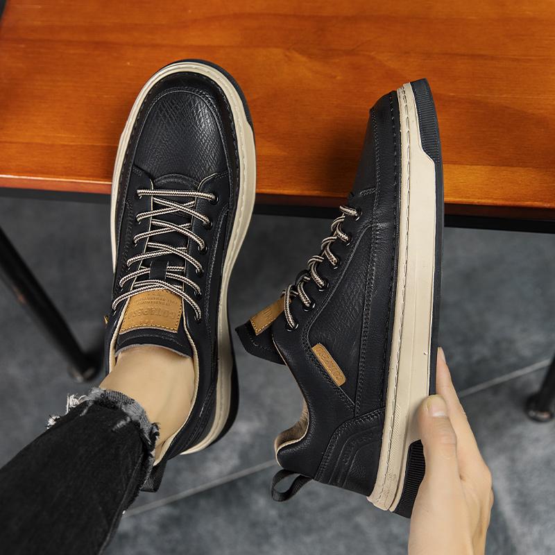 Мужские кроссовки, модная кожаная повседневная обувь, спортивная обувь для бега на открытом воздухе, обувь для скейтбординга, противоскользящая одежда, мужские повседневные ботинки на плоской подошве