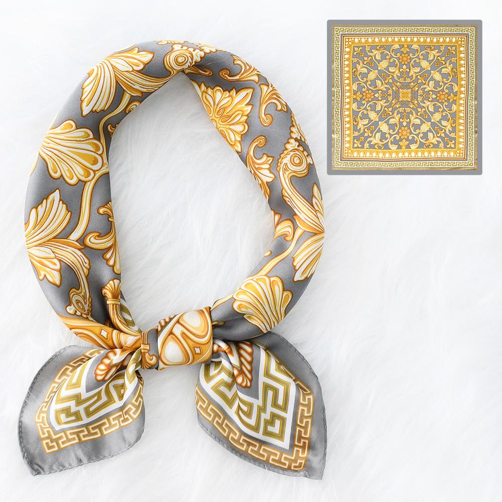 Women'S New Fashionable Atmosphere Simulation Silk Scarf Neck Protection Scarf Spring Summer Autumn Square Scarf