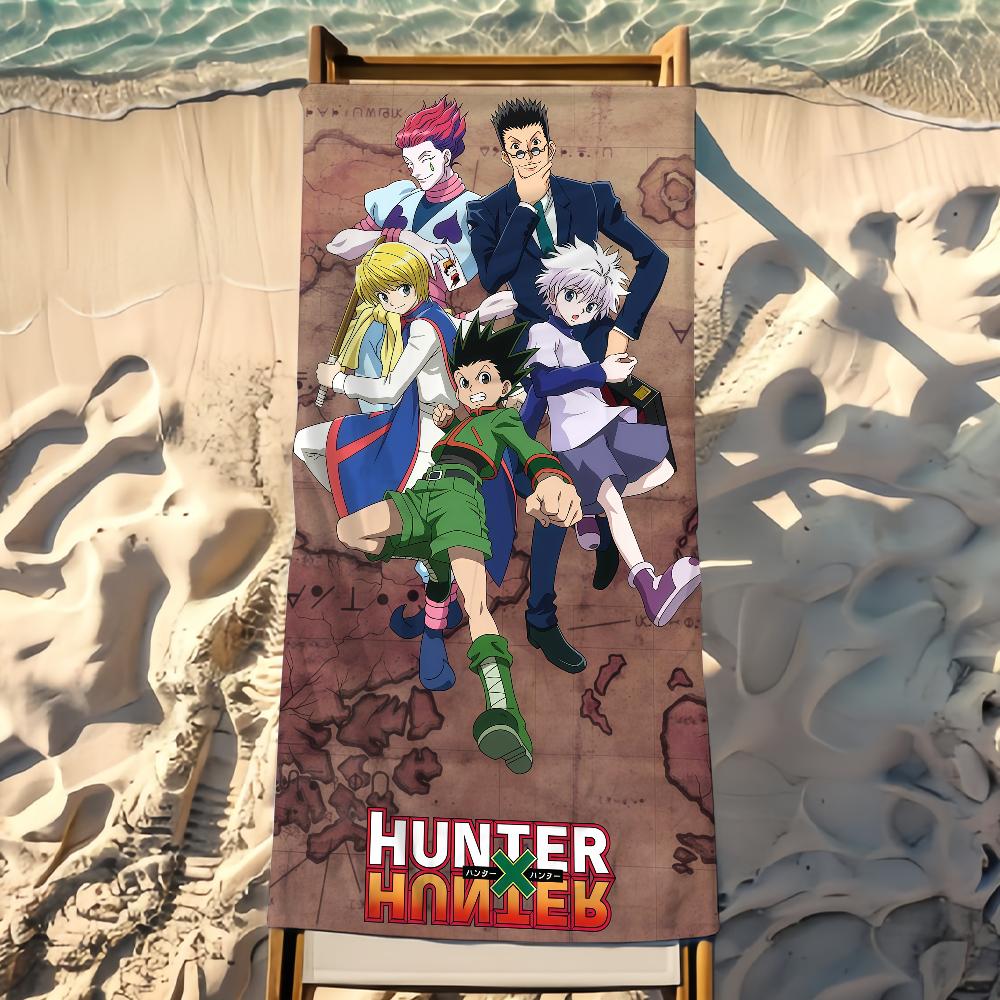 Комикс Hunter X Hunter Полотенце Пляжное Полотенце Дорожное Легкое Приятное для Кожи для Бассейна Пляжа Кемпинга Круиза Лето
