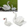 2pcs Resin Swan Couple Figurines Small Swan Decorations Resin Swan Ornaments  Garden Pond Use