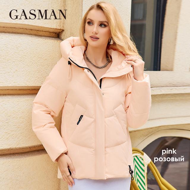 Gasman 2023 Зимний пуховик женский короткий классический дизайн на молнии с карманом и воротником-стойкой с капюшоном тонкое пальто женские парки 83319