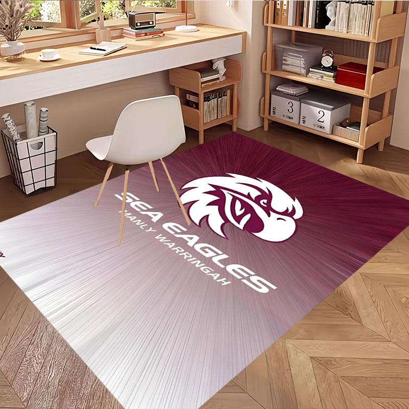 Manly Warringah Sea Eagles Print Rug, Washable Floor Carpet, For Entryway Dorm Laundry Room Office Study, Home Decor Birthday Christmas Gift