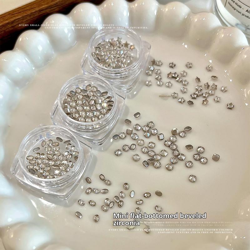Смешанные циркониевые стразы для ногтей, блестящие бриллианты для ногтей, плоские драгоценные камни для ногтей, стеклянные камни, украшение для ногтей, шарм для ногтей, DIY маникюрное искусство
