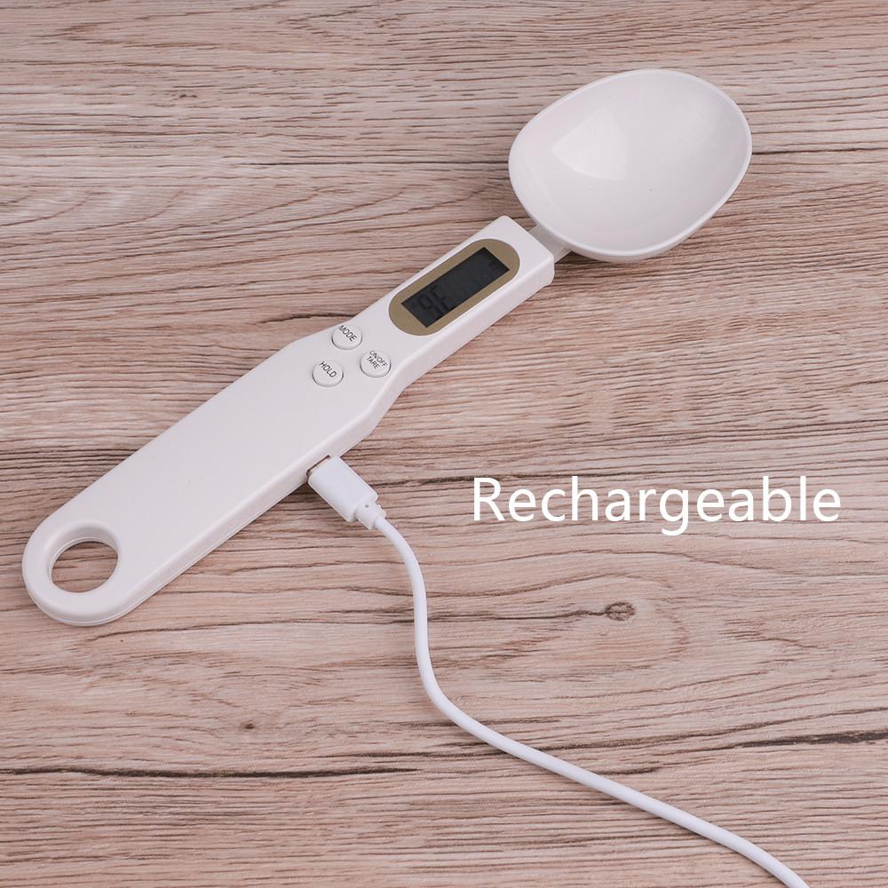 USB Перезаряжаемые Кухонные Весы-Ложка 500г/0.1г Цифровые Пищевые Весы Электронные Весы в Граммах Весы для Взвешивания Продуктов с ЖК-Дисплеем