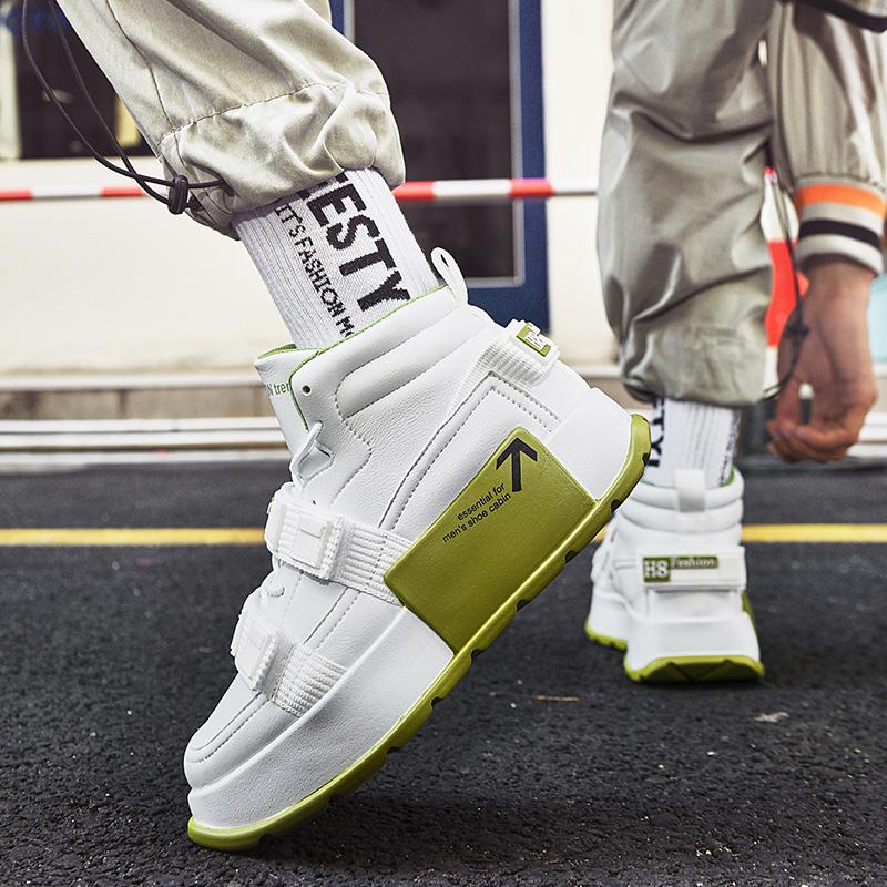 Новые модные брендовые высокие мужские туфли для отдыха на открытом воздухе, повседневные кроссовки для мотоциклистов на толстой подошве, удобная мужская дизайнерская обувь
