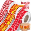 250 "Fragile" Self-Adhesive Stickers - Handle with Care/Do Not Open - English Copperplate Warning Labels