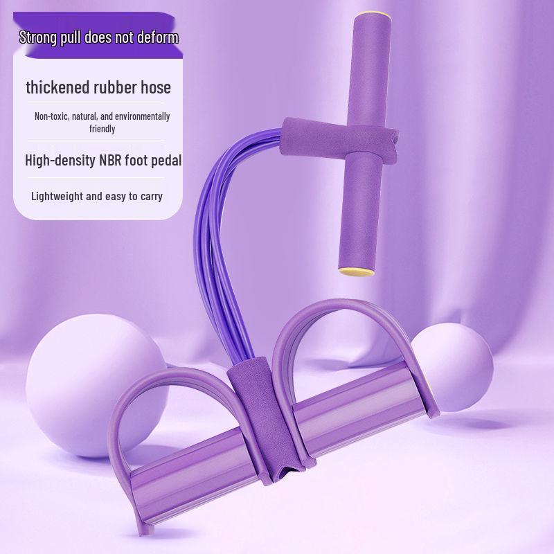 Тренажер для похудения живота и талии с эластичной веревкой для приседаний и педалями для ног