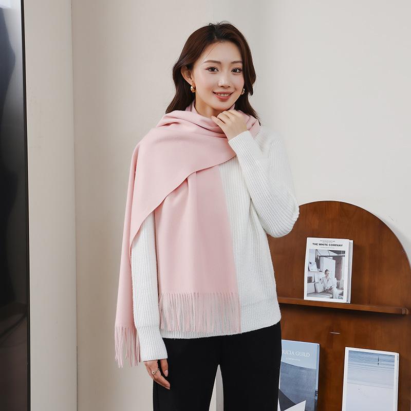 Red Scarf Women's Autumn and Winter High End New Couple Cashmere Wool Scarf Versatile Korean Version Red Scarf