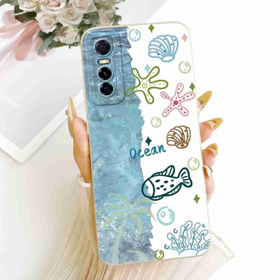 Simple Design Print For vivo Y73s 5G V2031A Case Silicone Back Cover For Vivo Y73S Y 73s 5G 6.44" Shockproof Phone Cases Bumper