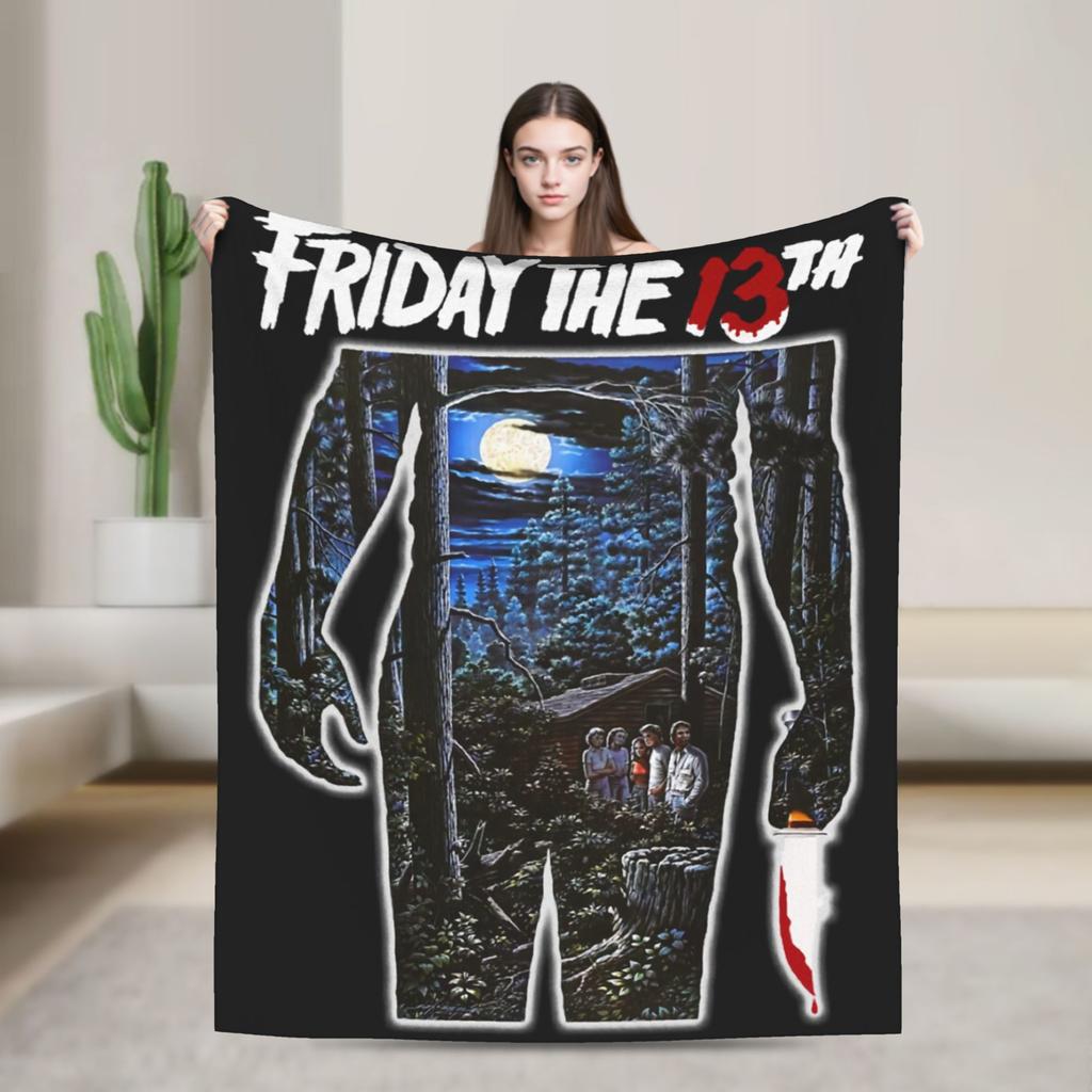 Пятница 13-е Джейсон Вурхиз Плед Пикник Фланель Постельное белье Пледы Для улицы Теплый На заказ Своими руками Качество Покрывало Подарок