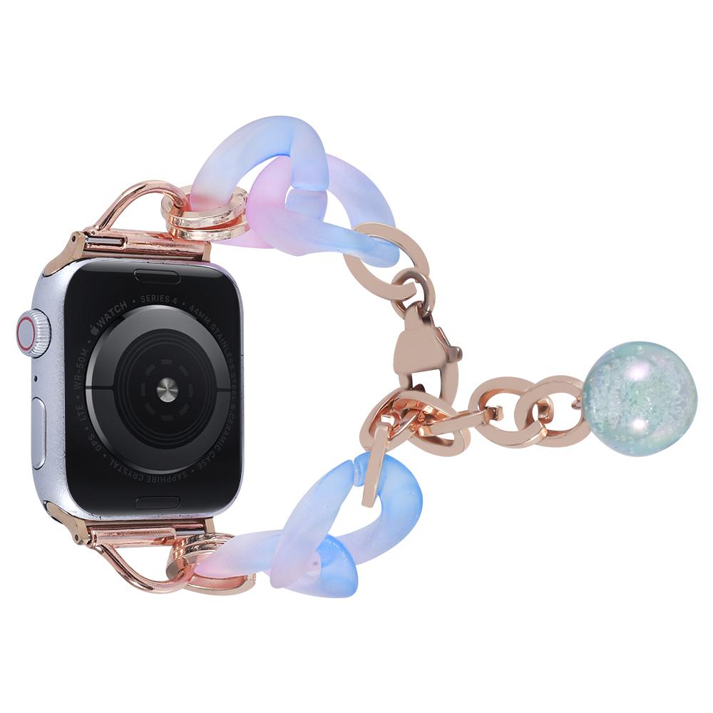 Модный роскошный браслет из смолы для Apple Watch Series 9/8/7/6/5/4/3/2/SE ремешок для часов из нержавеющей стали для IWatch Ultra 2 49 мм 41 мм 45 мм 40 44 мм 38 42 мм ремешок
