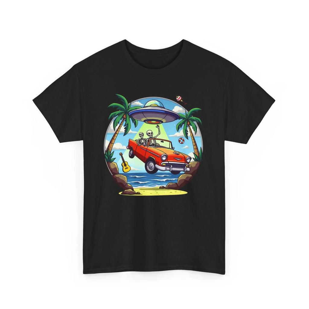 Summer Alien Graphic Tee | UFO Space Style T-shirt Tops Tees Unisex | Sci-Fi Fan Favorite
