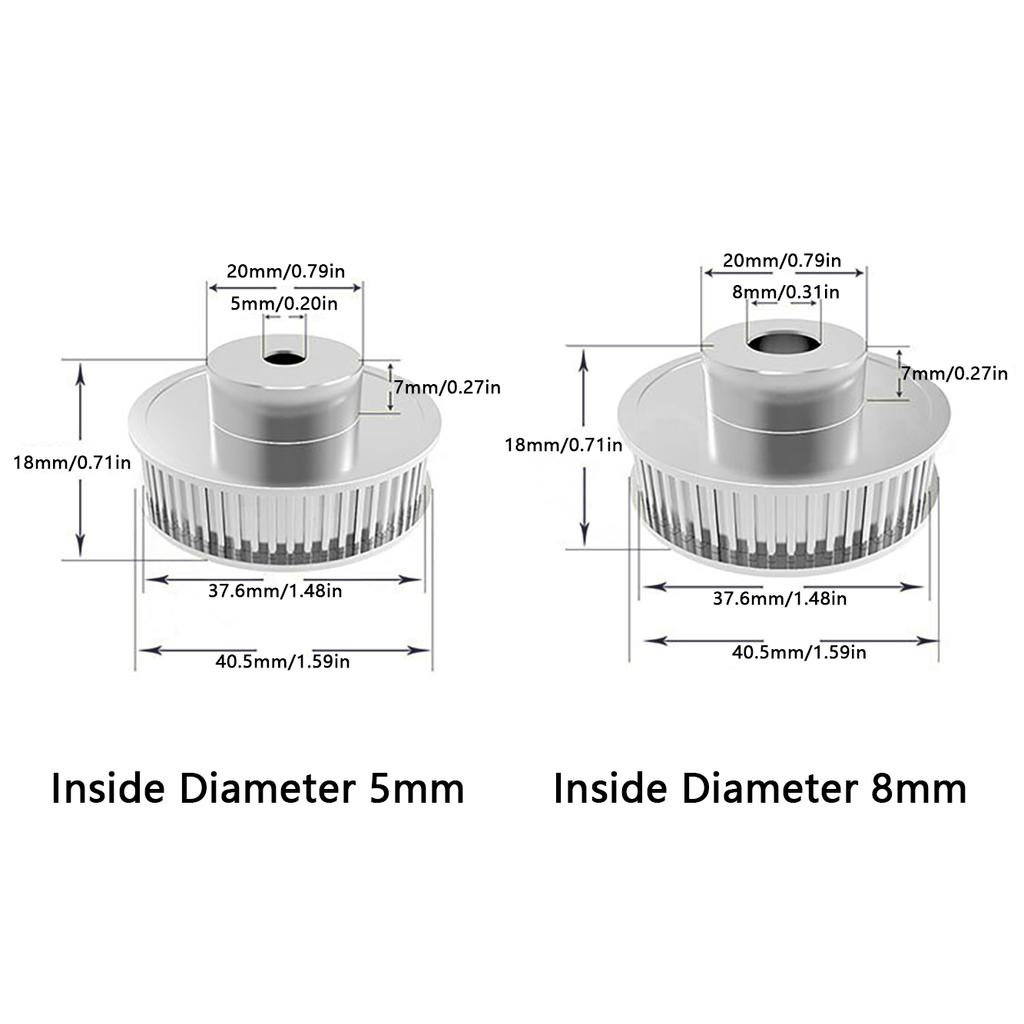 1 шт., 60 зубьев, ширина 6 мм, диаметр 5 мм/8 мм, GT2, зубчатый шкив для 3D-принтера
