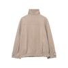 Womens Fall Jacket Korean Casual Loose Stand Collar Zip Up Solid Color Outerwear Trendy Street Style