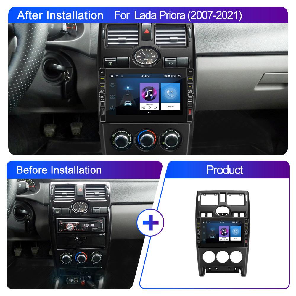 8-дюймовый 2 Din автомобильный радиоприемник мультимедийный видеоплеер для LADA Priora 2007-2021 с кнопкой Android GPS-навигация 1 + 32 ГБ