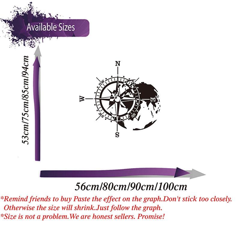 Компас Карта мира Кемпер Автодом Наклейка Грузовик Наклейка Исследуйте Приключения Время Путешествия 4x4 Внедорожный Караван Автодом Виниловый Декор