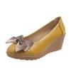 Fashion 2024 Hot Sale Shoes for Women ShallowWomen's Pumps Autumn Round Toe Bow Tie Mixed Colors Casual Wedge Large Size One Kick Shoes