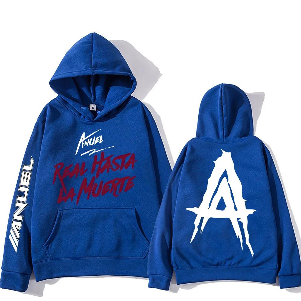 Anuel AA Graphic Printing Hoodie With Pocket Harajuku Fleece Sweatshirt Long-sleeved Punk Clothing Unisex Vintage Soft Pullovers