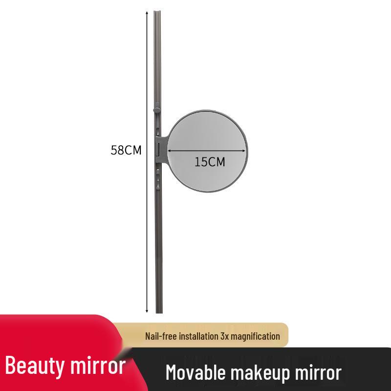 Настенный зеркальный шкафчик для ванной комнаты с хранением без сверления для косметики и туалетных принадлежностей