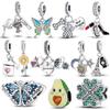 925 Silver Sister Travel Airplane Dangle Charms Fit Woman's Bracelet Clover Bead For Bangle Jewelry 